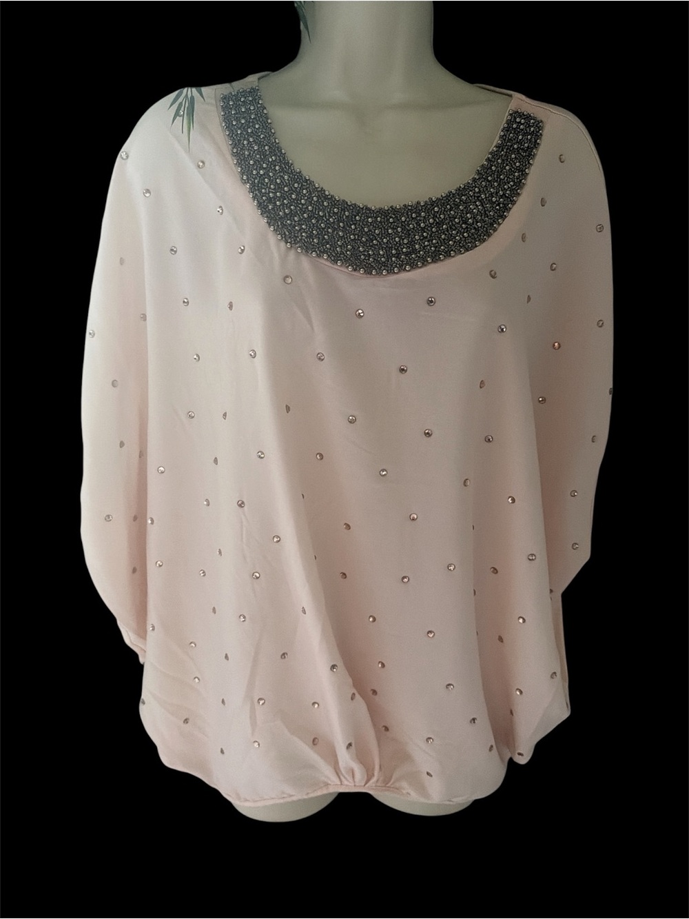 NWT BCBG pale pink blouse size XS loose fit